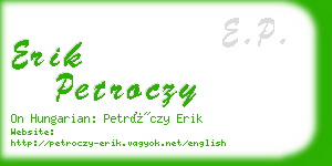 erik petroczy business card